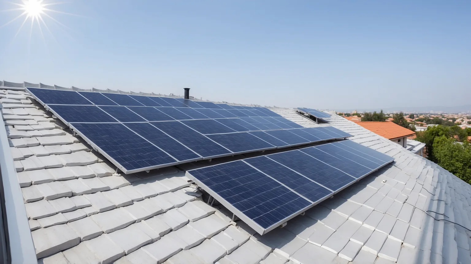 Photovoltaikmodule auf einem Ziegeldach